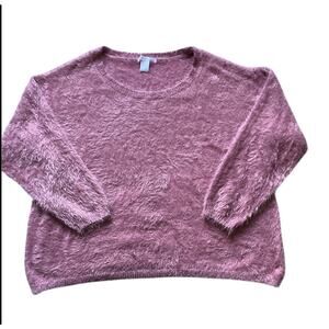 K. Jordan Womens/Teen Dusty Pink Eyelash Knit Sweater Size 3X Soft Warm
